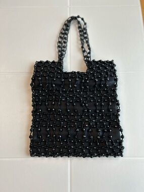 Georgia Armani Beverly Hills Black Beaded Mini Bag with Chain  celebration